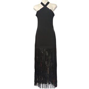Zara Black Tassel Bodycon Dress